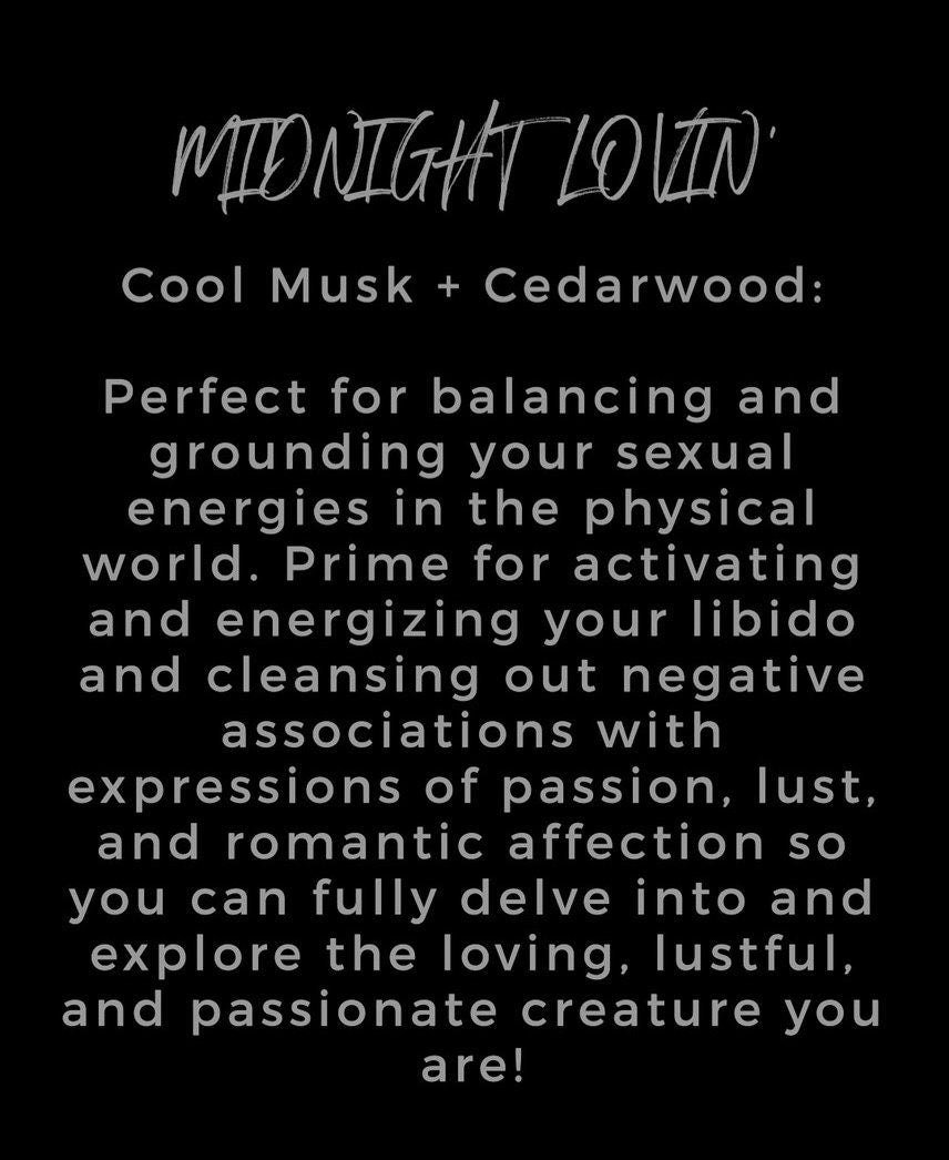 Midnight Lovin’ - Cool Musk & Cedarwood w/ Peach Moonstone, Red Aventurine, Rose Quartz, Jasmine (Sensual love intention soy wax melts)