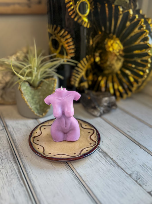 Brown Candle Melting Plate - small