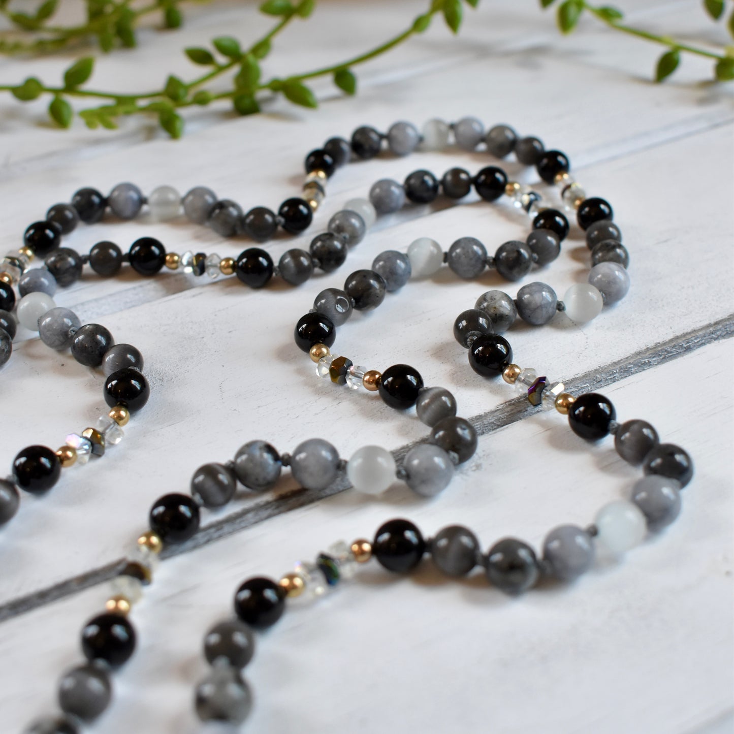 Obsidian Moon Mala