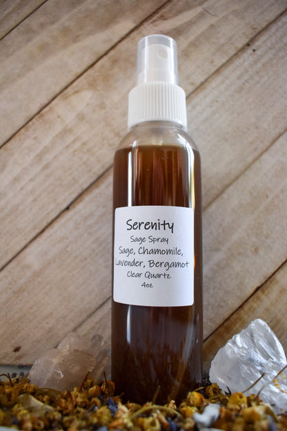 Serenity - Anti-Anxiety/Sleep Aid Spray infused with Clear Quartz