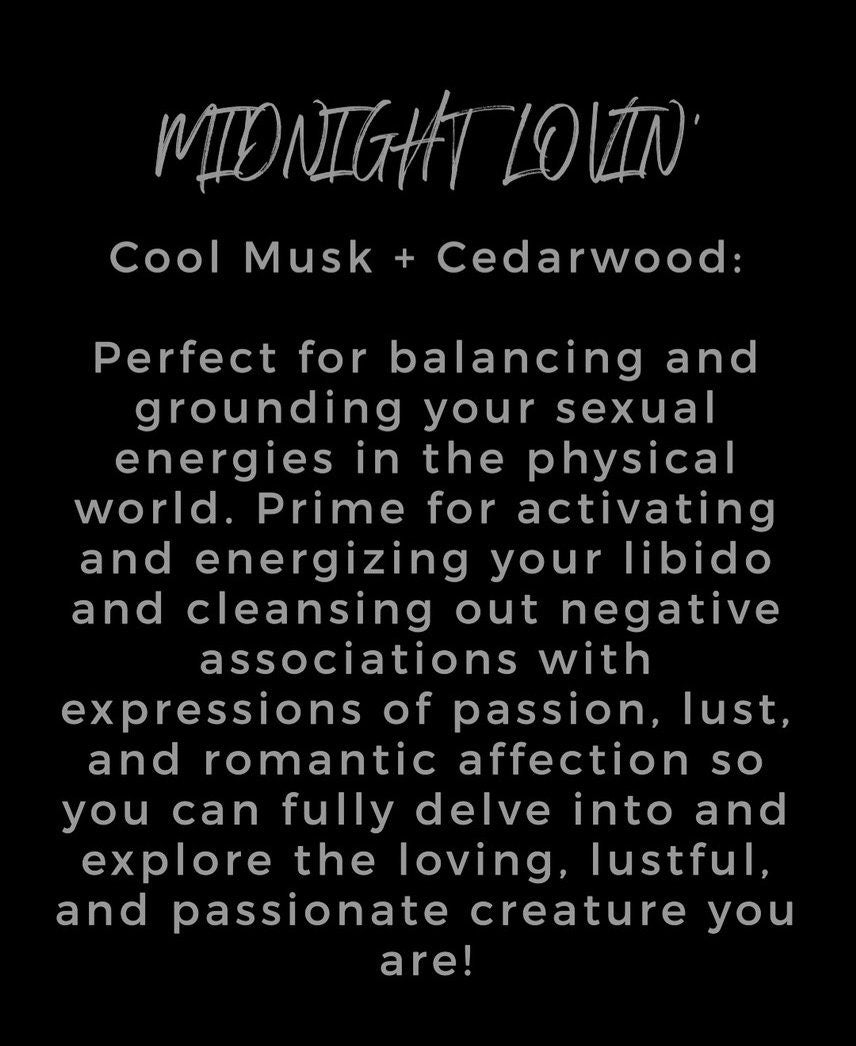 Midnight Lovin’ - Cool Musk & Cedarwood w/ Peach Moonstone, Red Aventurine, Rose Quartz, Jasmine  (Sensual love intention soy wax melts)